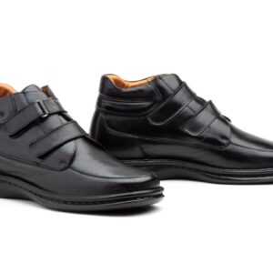 Zapatos Hombre Piel Negro Velcro Tallas Grandes 47, 48, 49