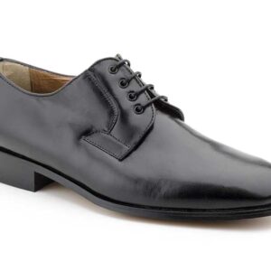 Zapatos Hombre Piel Negro Cordones Suela de Cuero Ancho Especial