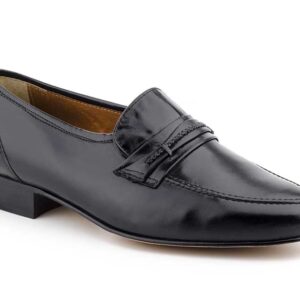 Zapatos Hombre Piel Negro Suela de Cuero