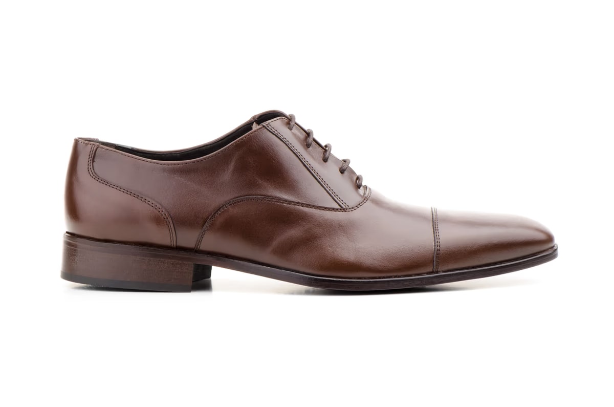 Zapatos Hombre Piel Marrón Niger Cordones Suela de Cuero - Imagen 4