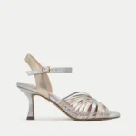 SANDALIA PLATA MULTICOLOR TACÓN FINO