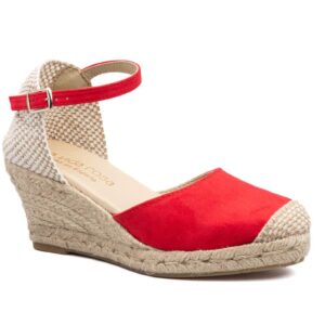Alpargata Yute Mujer Tejido Rojo Cuña