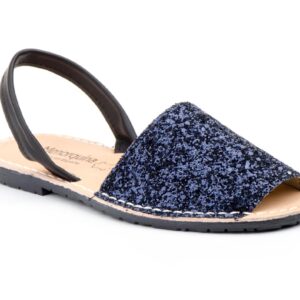 Menorquinas Ibicencas Mujer Glitter Marino Acolchada