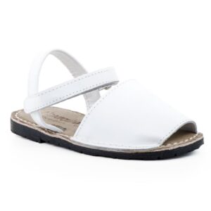 Avarcas Menorquinas Niña Piel Blanco Acolchadas