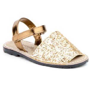 Avarcas Menorquinas Niña Glitter Oro Acolchadas