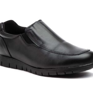 Zapatos Hombre Piel Negro Elásticos