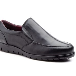 Zapatos Hombre Piel Negro Elásticos