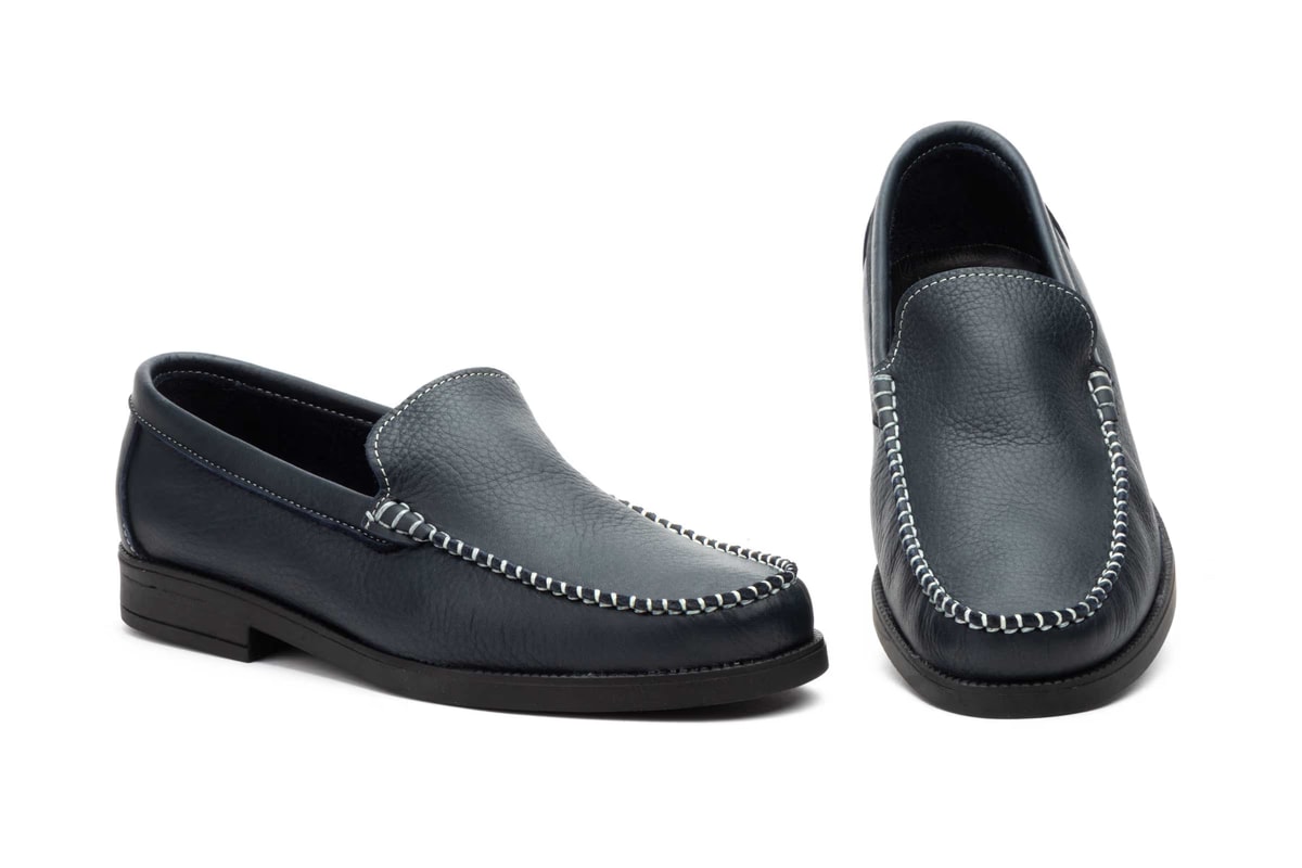 Náuticos Mocasín Hombre Piel Floater Marino - Imagen 7