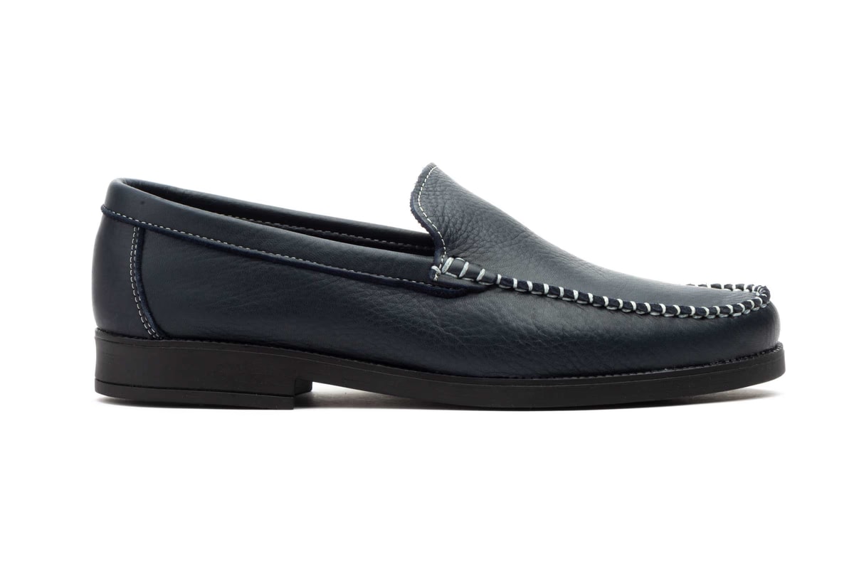 Náuticos Mocasín Hombre Piel Floater Marino - Imagen 5
