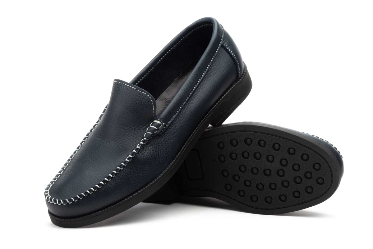 Náuticos Mocasín Hombre Piel Floater Marino - Imagen 3