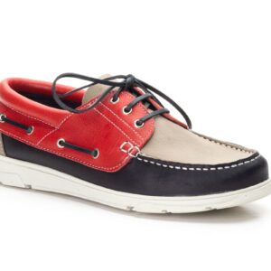 Náuticos Hombre Piel Marino Rojo Taupe