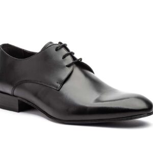 Zapatos Hombre Piel Negro Suela de Cuero