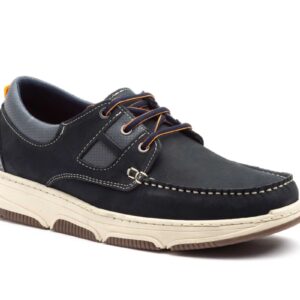 Náuticos Hombre Piel Nobuck Marino Cordones