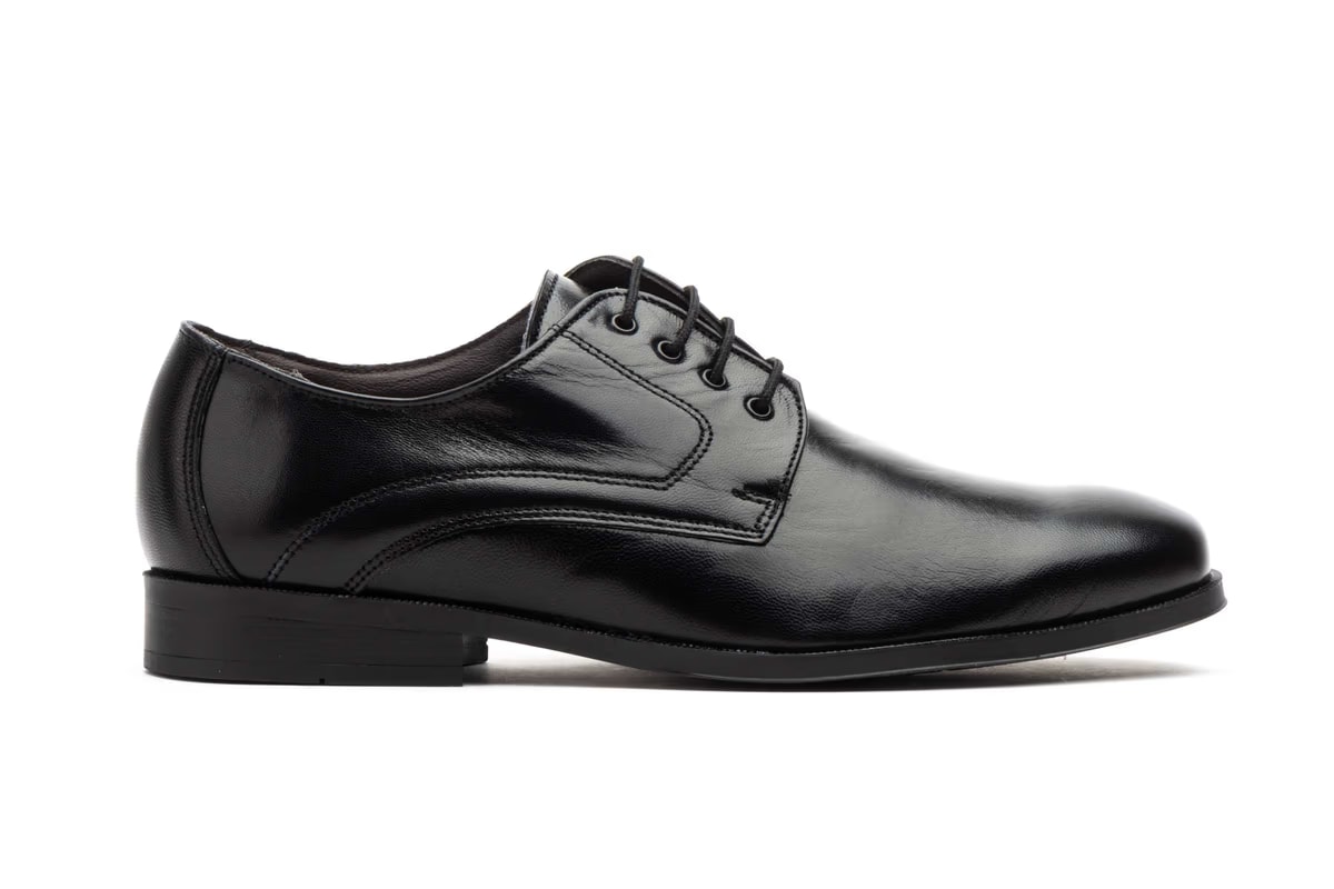 Zapatos Hombre Piel Negro Cordones - Imagen 4