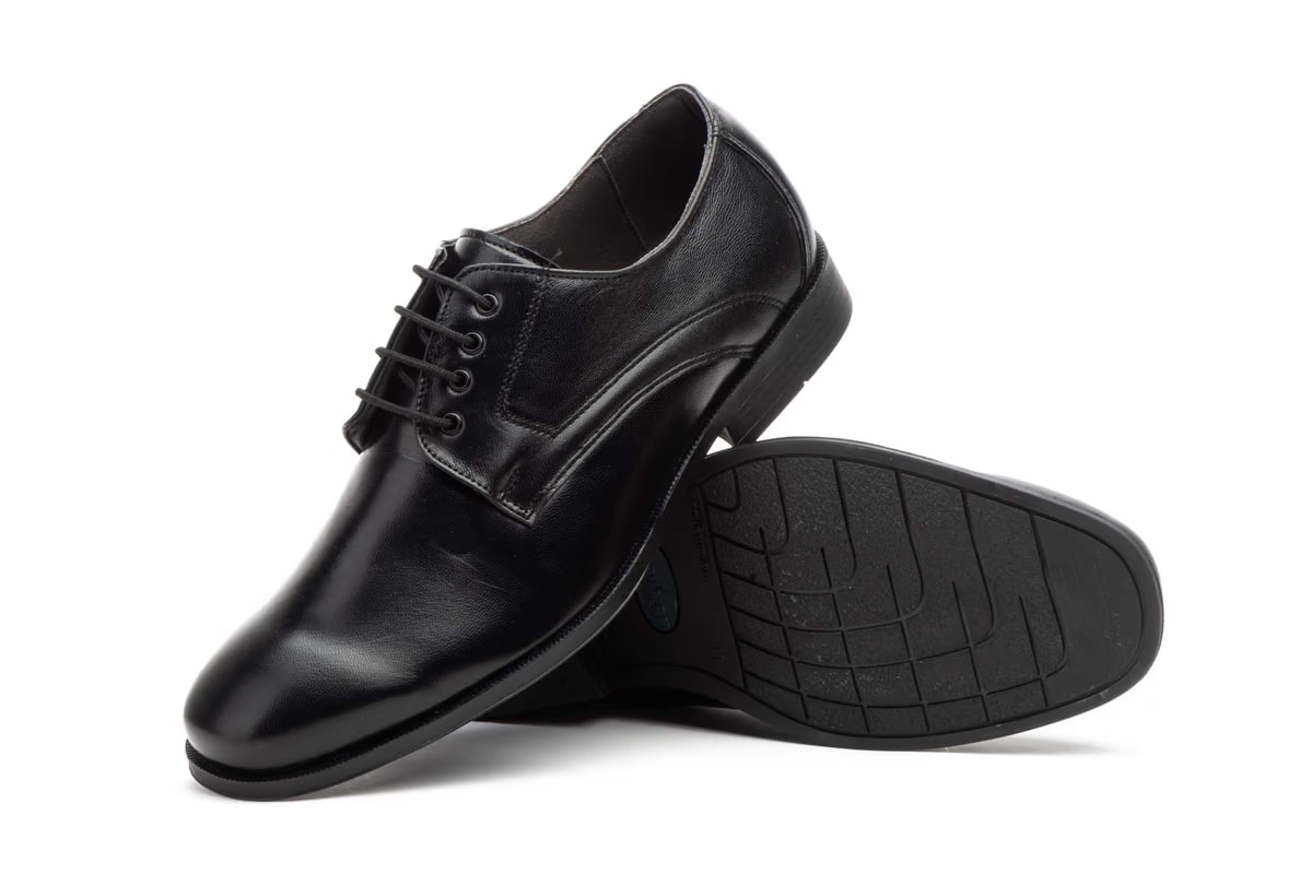 Zapatos Hombre Piel Negro Cordones - Imagen 2