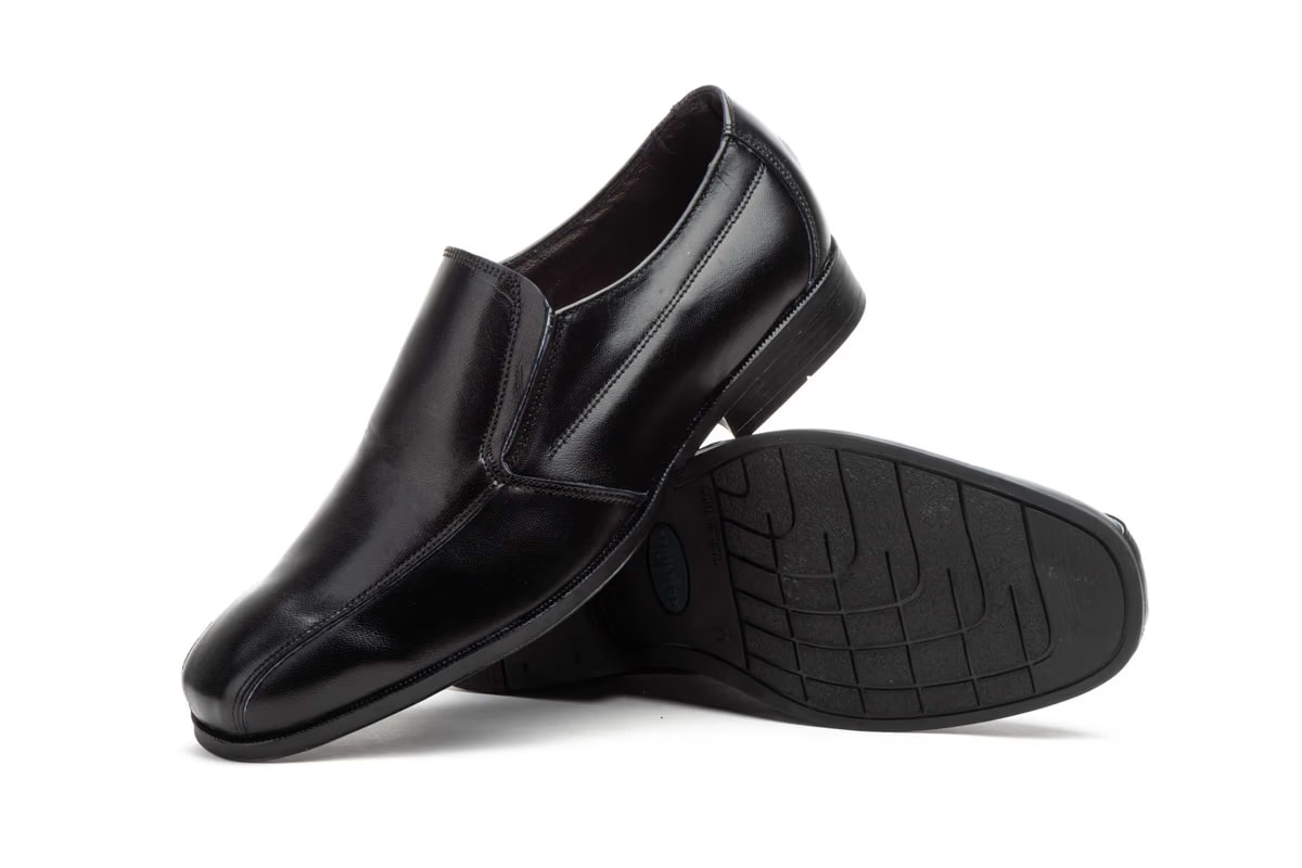Zapatos Hombre Piel Negro Elásticos - Imagen 2