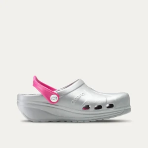 Zuecos Asana Plata Fucsia