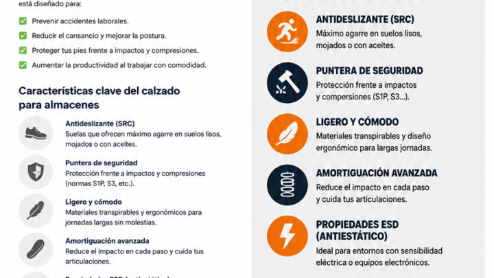 Calzado para almacenes y calzado de seguridad