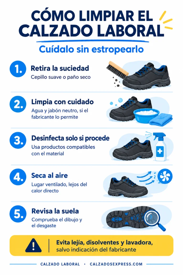 Infografía sobre cómo elegir calzado cómodo para trabajar muchas horas de pie